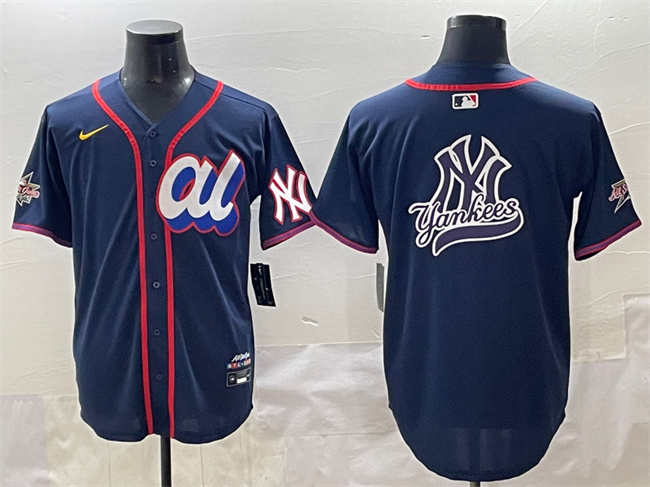 Men's American League New York Yankees Team Big Logo Navy 2025 All-Star Edition Limited Stitched Baseball Jersey 005 Men's American League New York Yankees Team Big Logo Navy 2025 All-Star Edition Limited Stitched Baseball Jersey 005